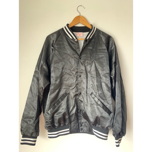 Vintage Cardinal Bomber Jacket Mens Unisex XL Black - Picture 1 of 8